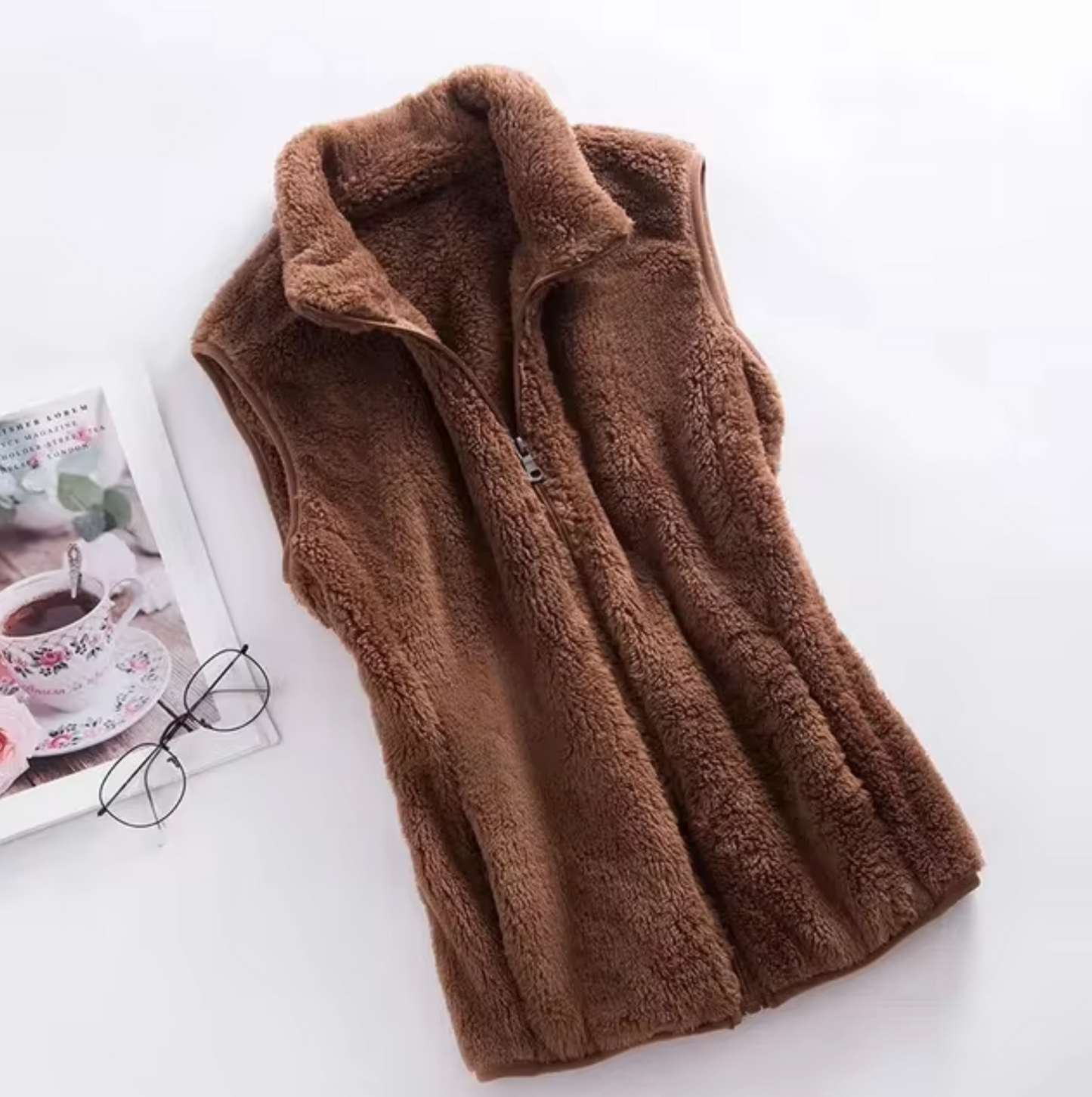 Edle Damen-Samt-Fleeceweste Solveig