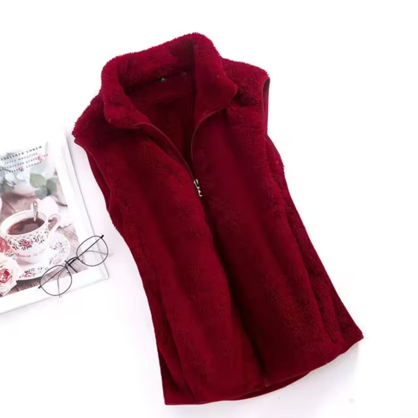 Edle Damen-Samt-Fleeceweste Solveig