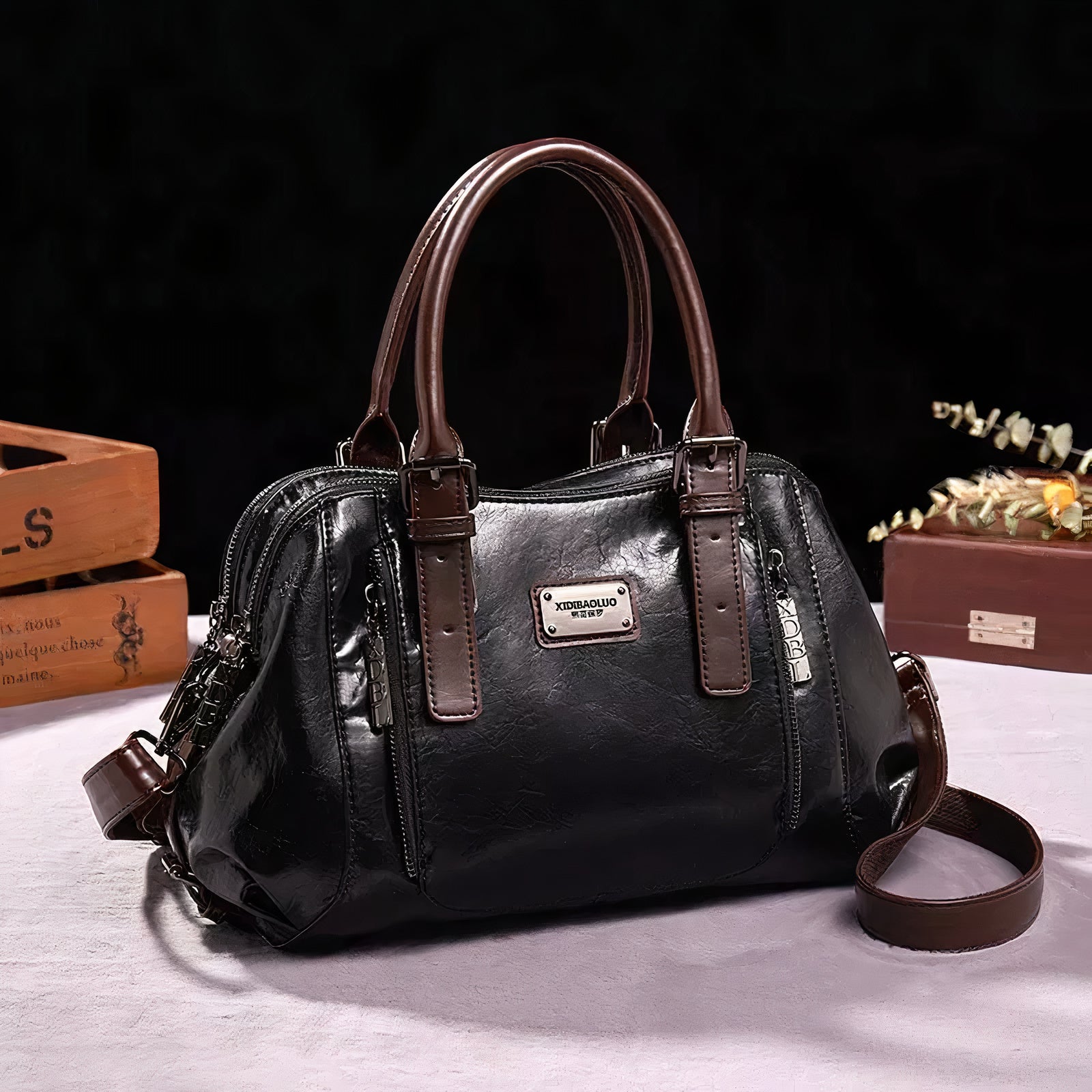 Edle Damenhandtasche aus Leder - Fenja