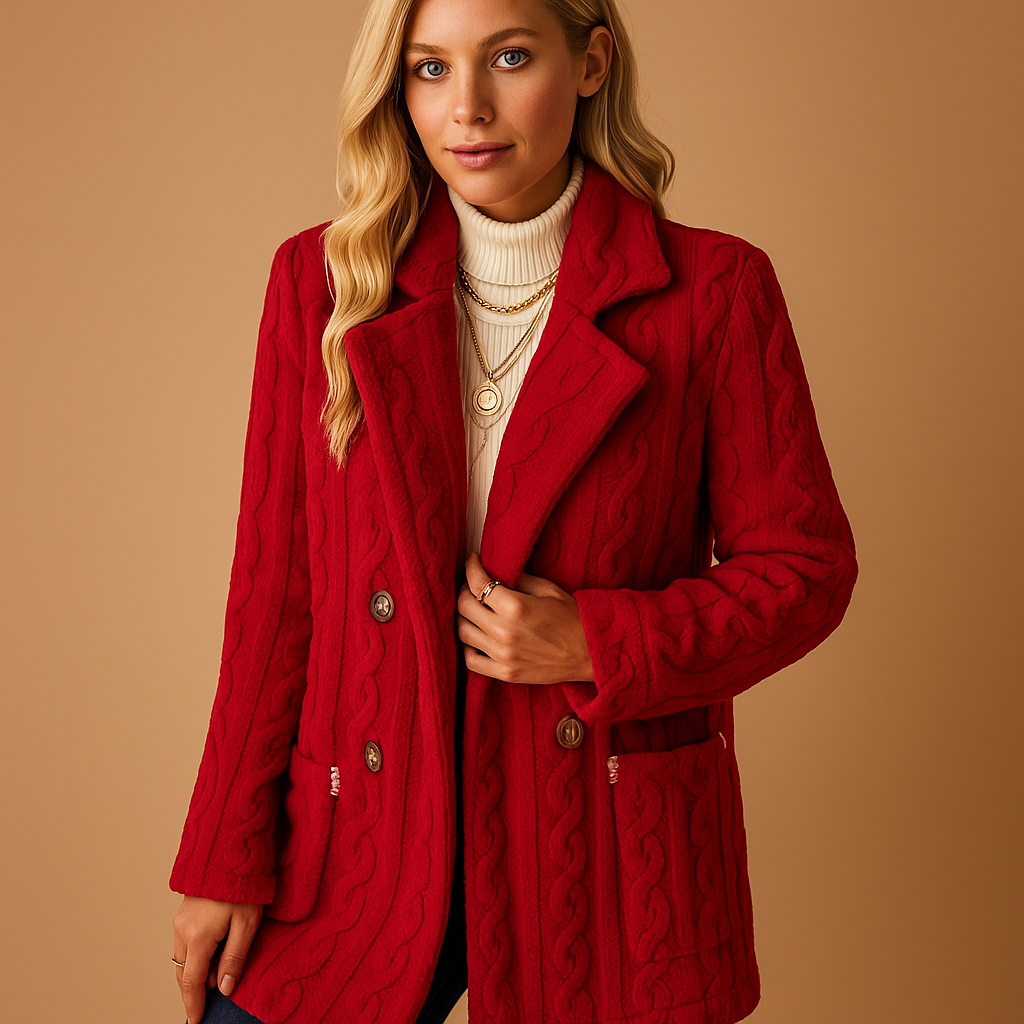 Krohn-e | Lange Teddy Damen Winterjacke mit Knöpfen