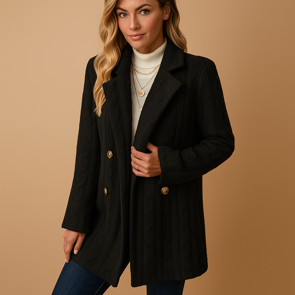 Krohn-e | Lange Teddy Damen Winterjacke mit Knöpfen