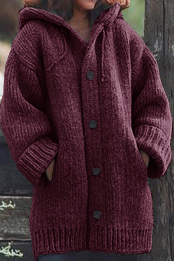 Edle Kapuzenstrickjacke Wilme