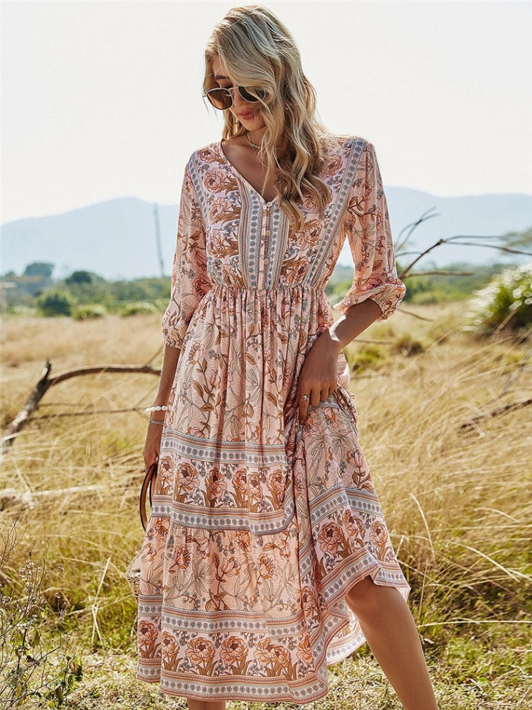 Schickes böhmisches Sommerkleid für Damen - Nadine