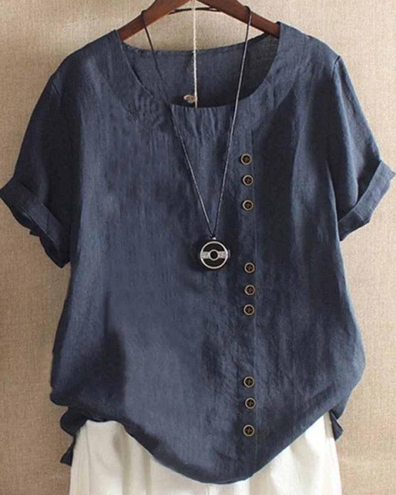 Sommerliches Leinen-T-Shirt für Damen - Ivonne (elegant)