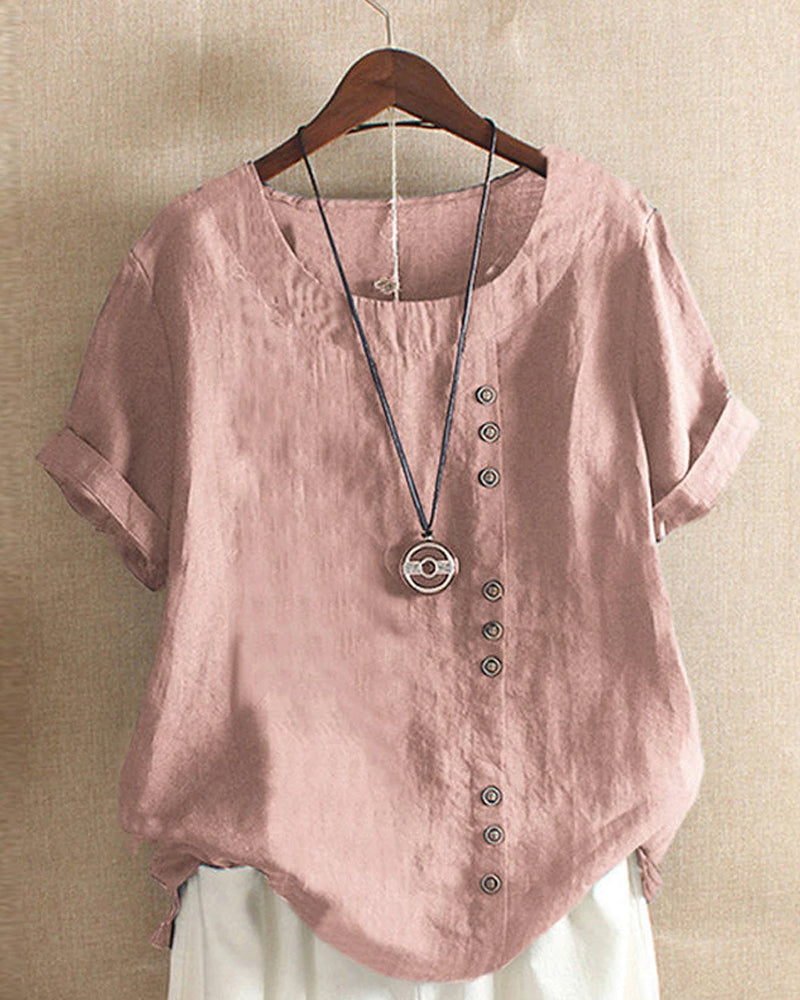 Sommerliches Leinen-T-Shirt für Damen - Ivonne (elegant)