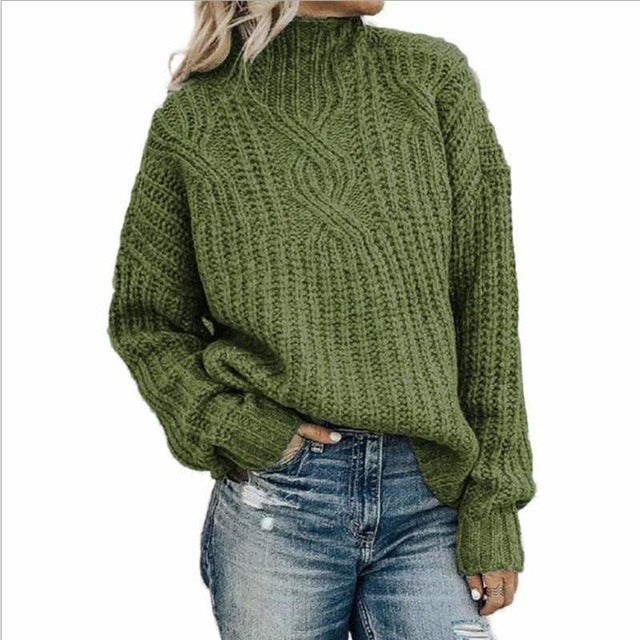 Krohn-e | Pullover - Damen Winter Vintage Kabelstrickpullover