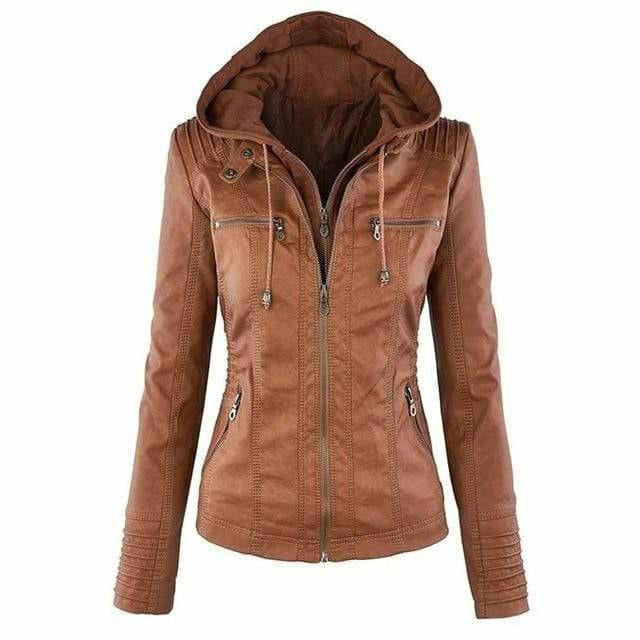 Krohn-e | Kapuzenjacke Aus Leder mit Kapuze