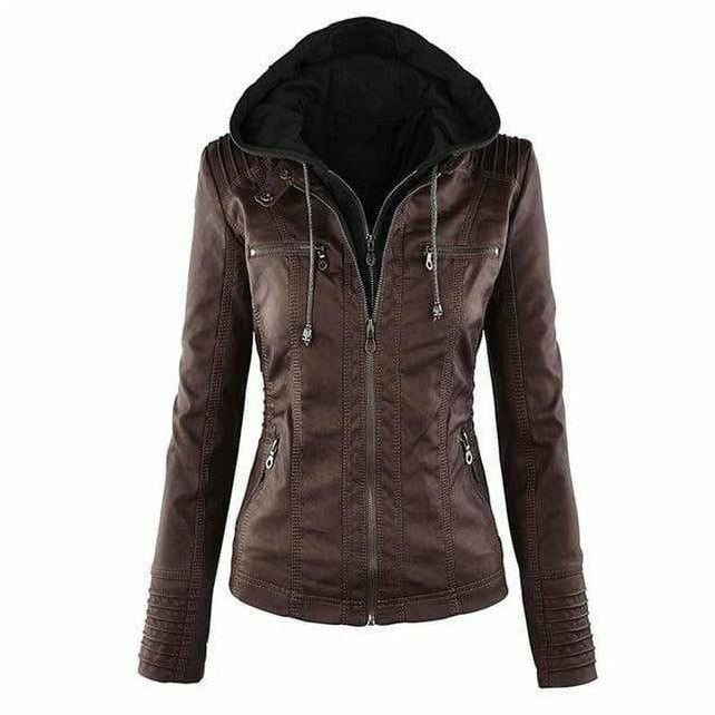 Krohn-e | Kapuzenjacke Aus Leder mit Kapuze