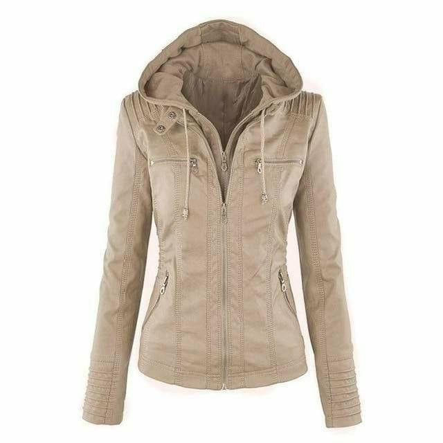 Krohn-e | Kapuzenjacke Aus Leder mit Kapuze