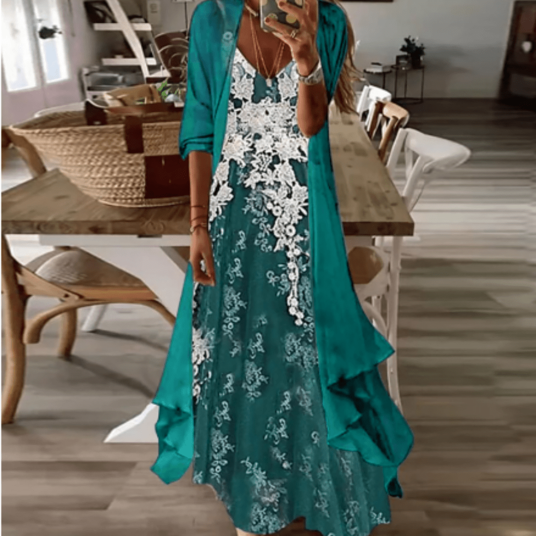 Elvaruna Sommerkleid mit tropischem Muster