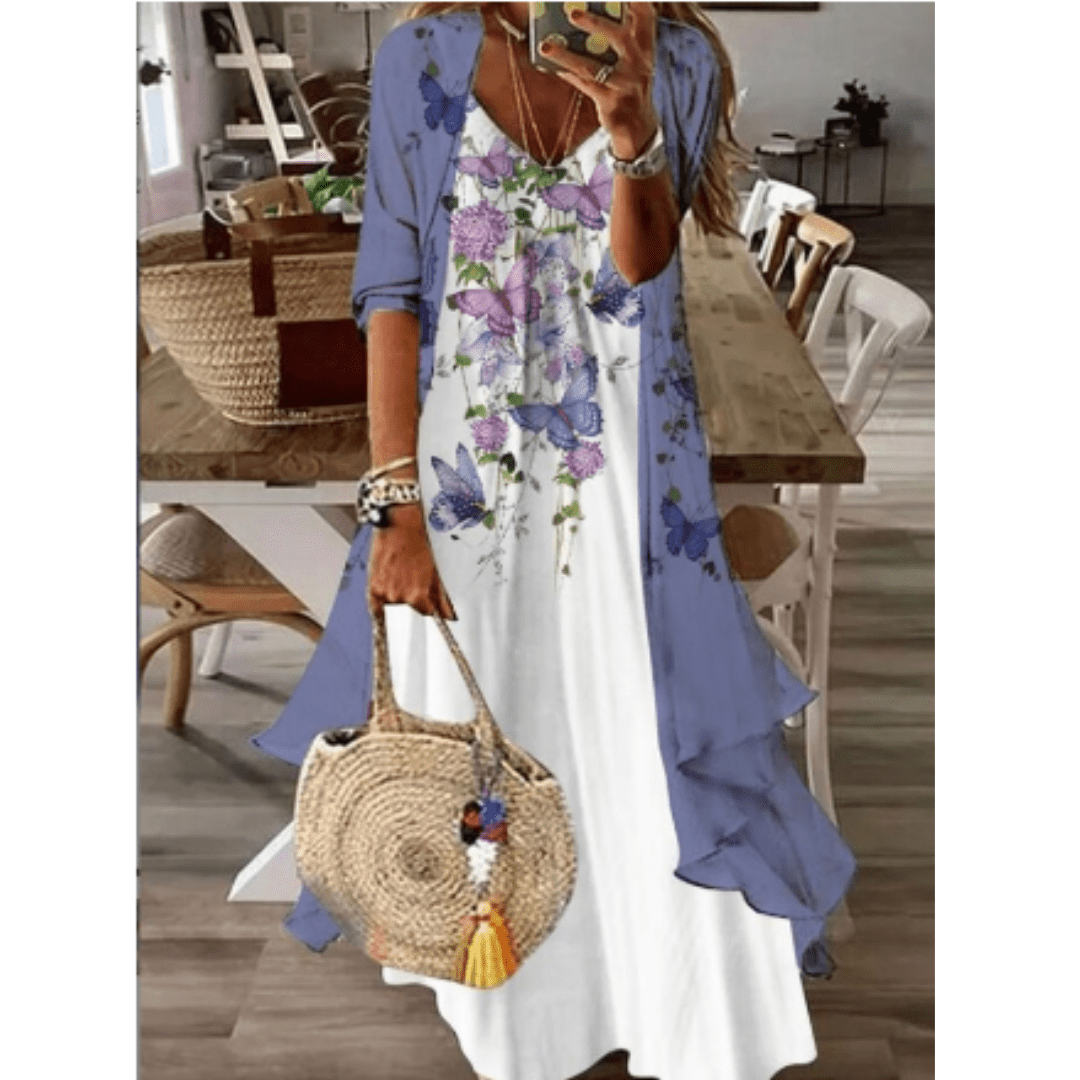 Elvaruna Sommerkleid mit tropischem Muster