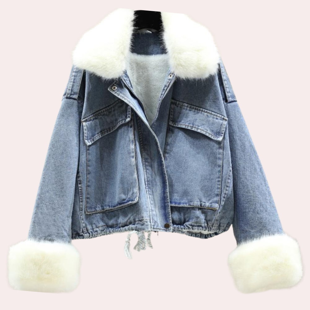 Krohn-e | Moderne Daunenjacke aus Denim für Frauen für die Wintersaison
