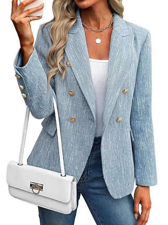 Estrid | Damen Zweireihiger Blazer mit Reverskragen