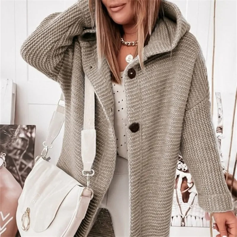 Krohn-e | Damen Kapuzen-Cardigan aus Kaschmir