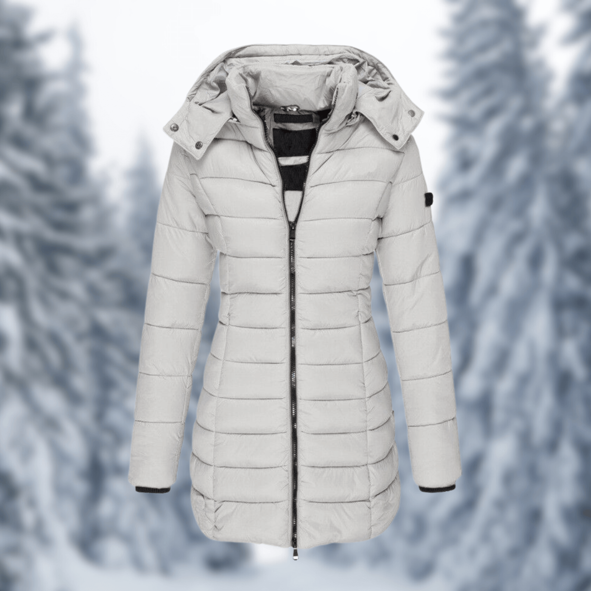 Krohn-e | Damen Mittellanger Wintermantel mit Abnehmbarem Kapuze