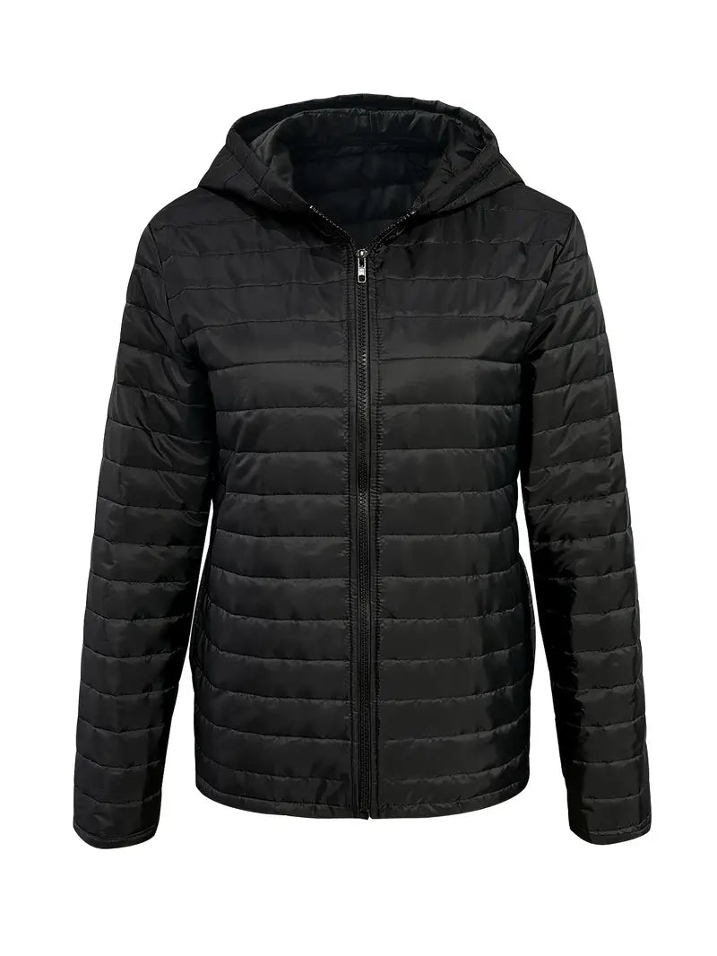 Krohn-e | Hüftlange Kapuzen-Licht-Steppjacke