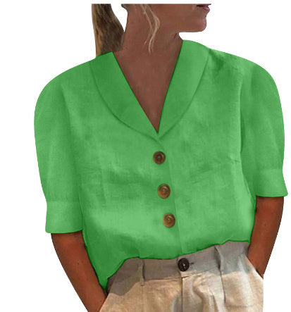 Baumwoll-Leinen Top für Damen von Fudus