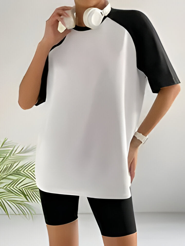 Fudus Damen-Sporthemd: Lockerer Schnitt, Farbblock-Design