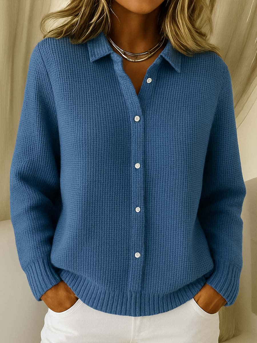 KROHN-E Damen Cardigan Knöpfe Klassisch Vielseitig Strickjacke