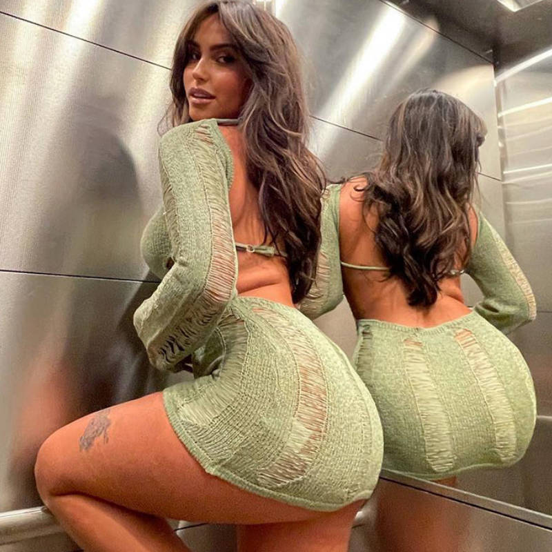 Fudus Y2k Minikleid: figurbetontes, ärmelloses Design mit sexy Rücken