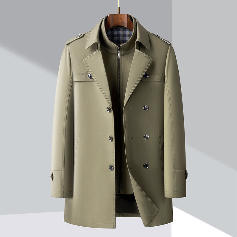 Krohn-e | Herren Doppelreiher Trenchcoat