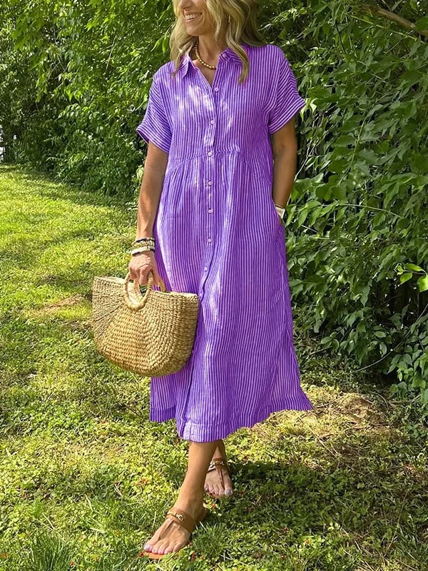 KROHN-E Damen Bluse Gestreift Langarm Klassische Passform