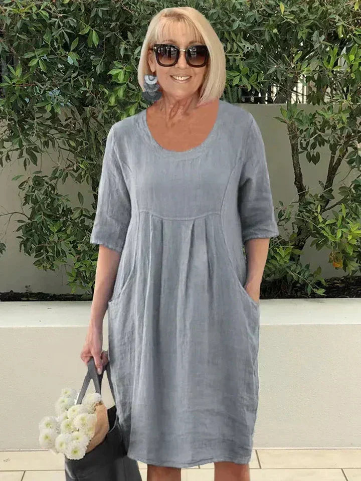 Baumwoll-Leinenkleid von Janet