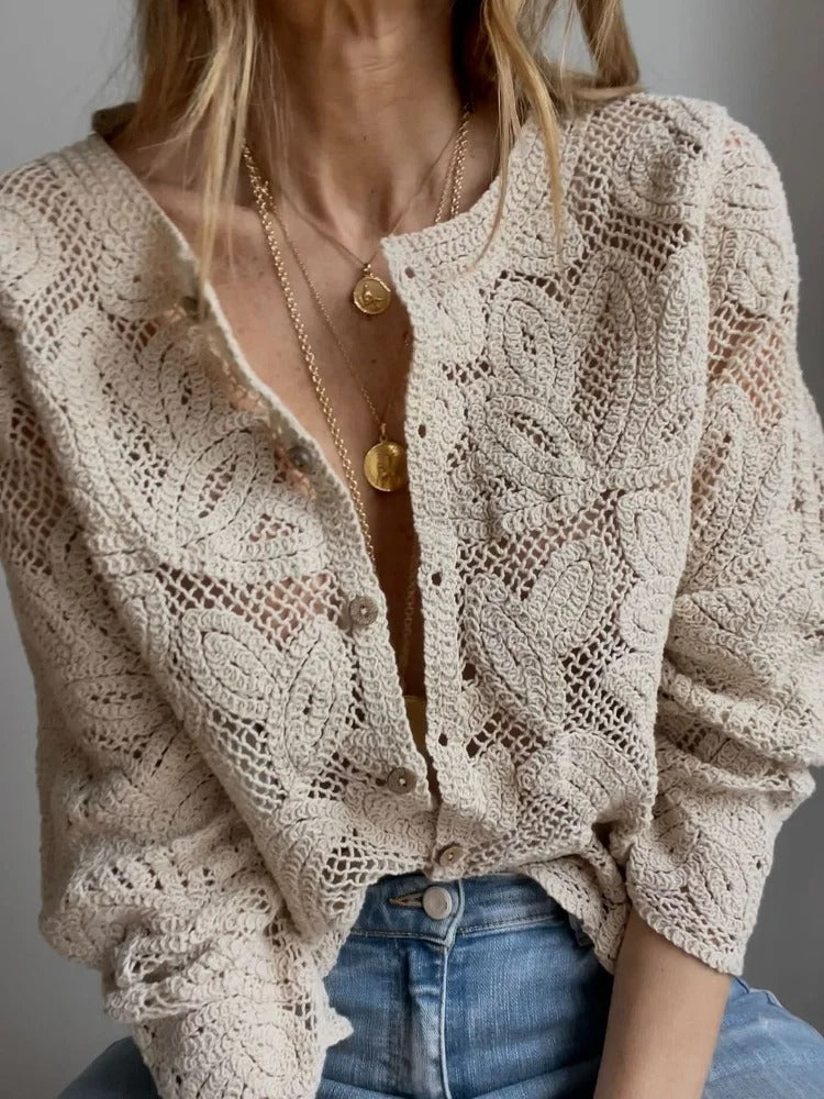 Krohn-e | Handgehäkelte Strickjacke
