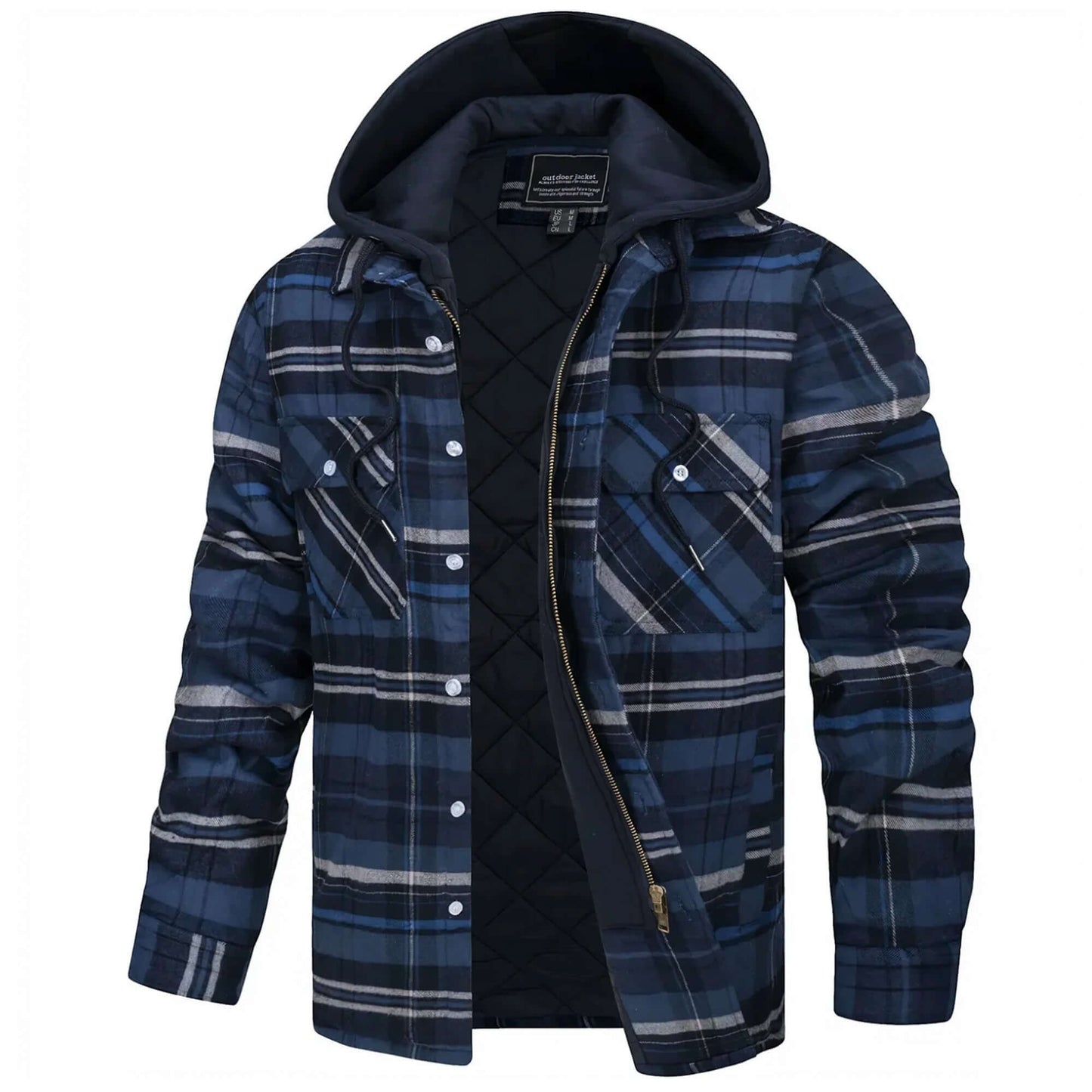 Krohn-e | Herren Karierte Langarm Freizeitjacke