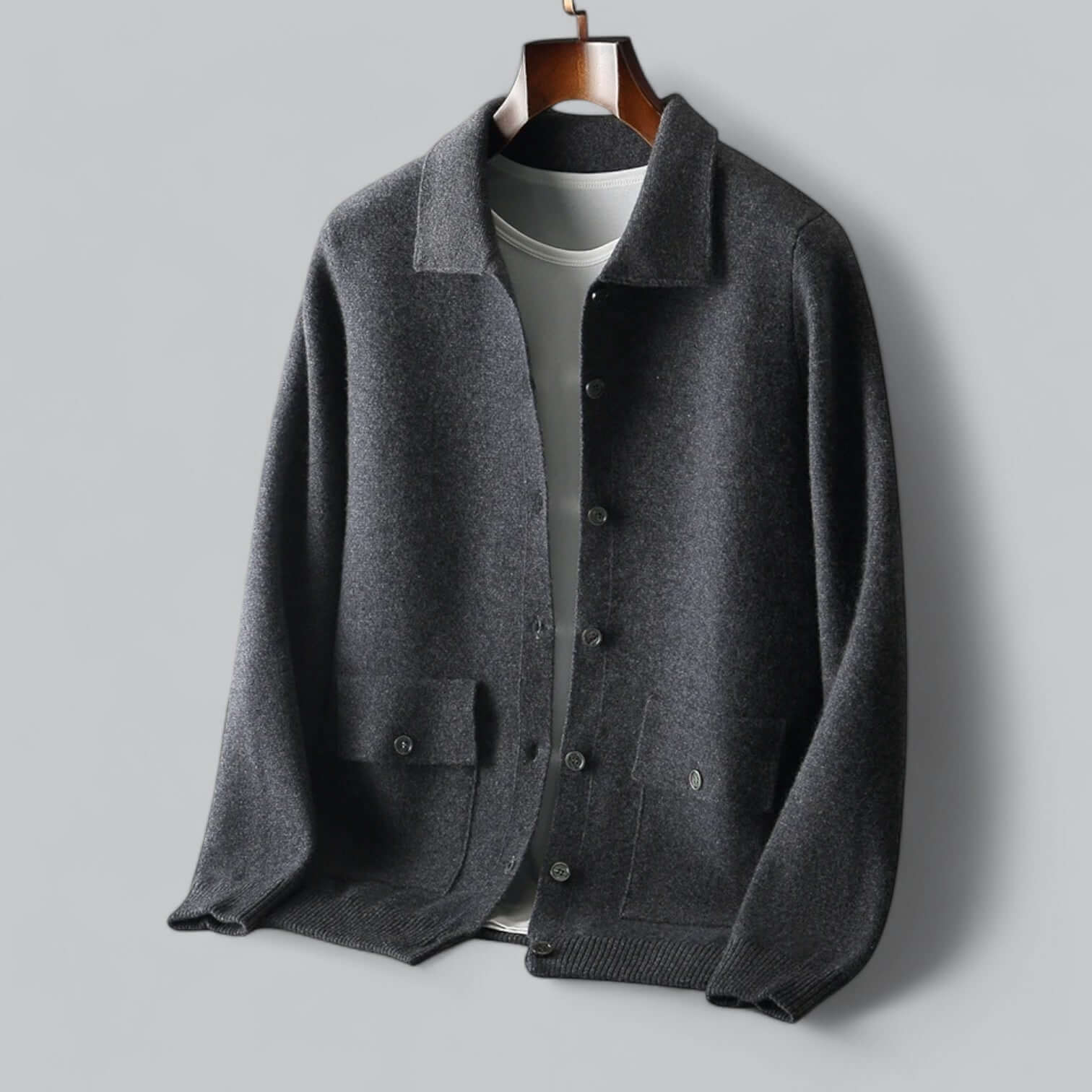 Krohn-e | Herren Kaschmir-Mischung Cardigan Jacke