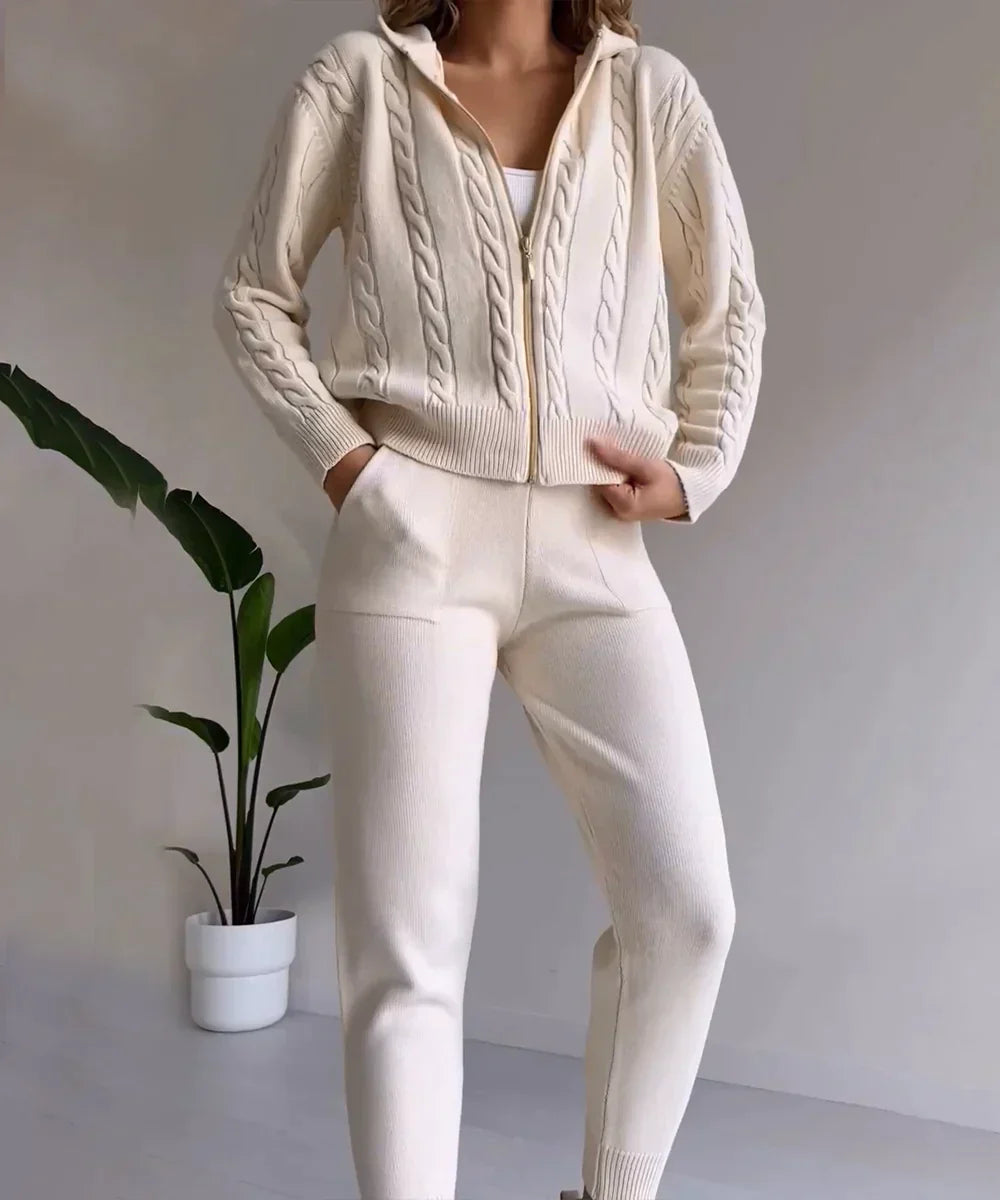 Krohn-e | Satz Aus Twist Jacquard Pullover und Strickjacke