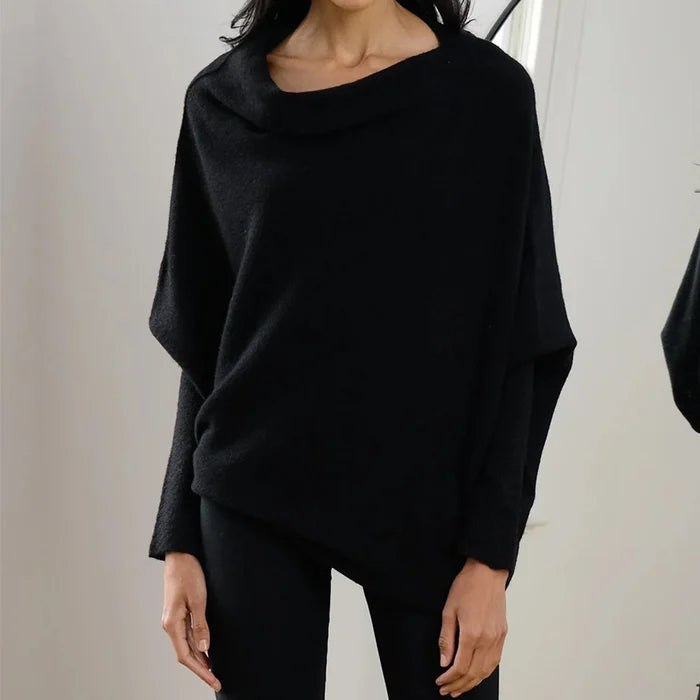 Krohn-e | Sweatshirt - Asymmetrisch Drapierter Off-Shoulder Pullover