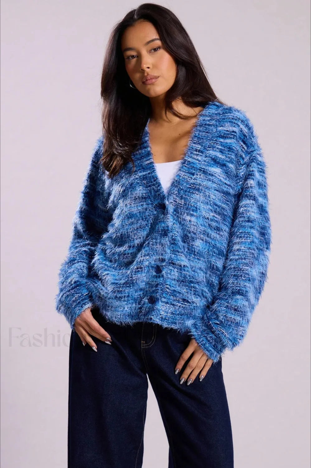 Krohn-e | Vintage Streifen Cardigan mit V-Ausschnitt