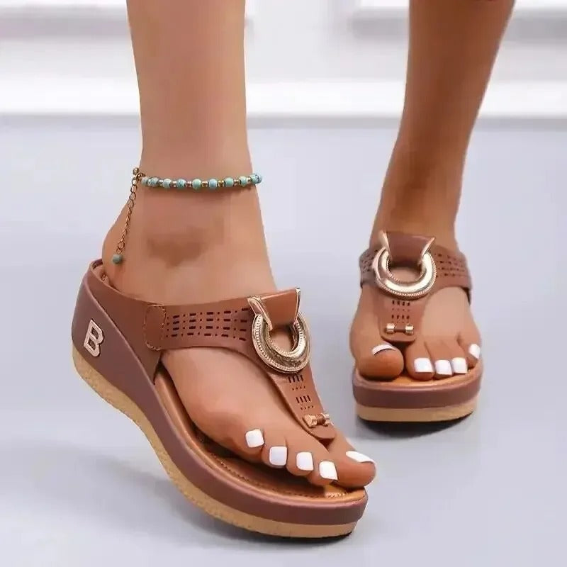 Lurenza® Komfortsandalen: Elegante Zehentrenner