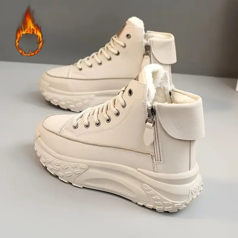 RYAH Damen Stiefeletten mit Plateau und Plüschfutter