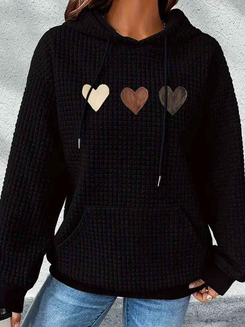Fudus: Casual Kapuzenpullover mit Herzdesign
