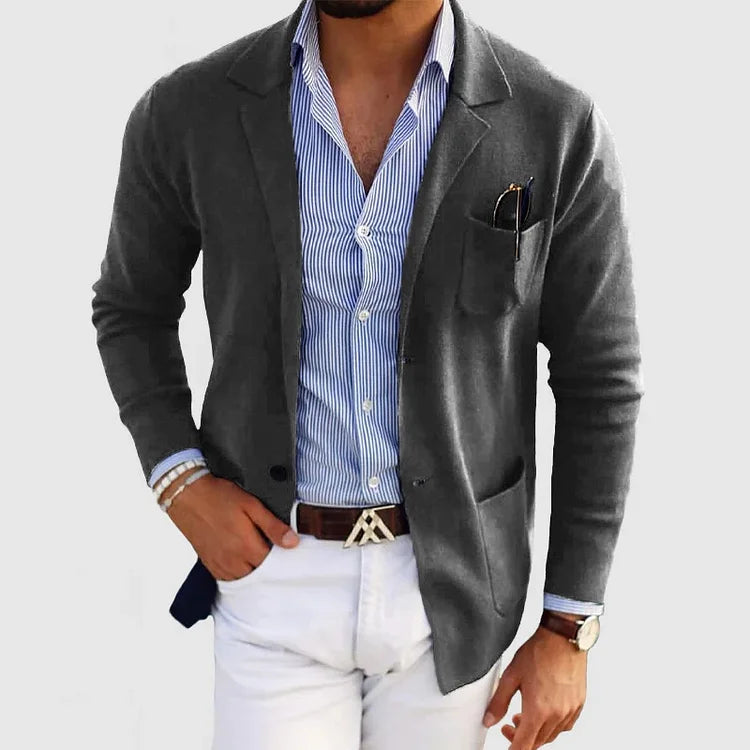 Krohn-e | Herrenblazer mit Lässigen Knopftaschen und Reverskragen