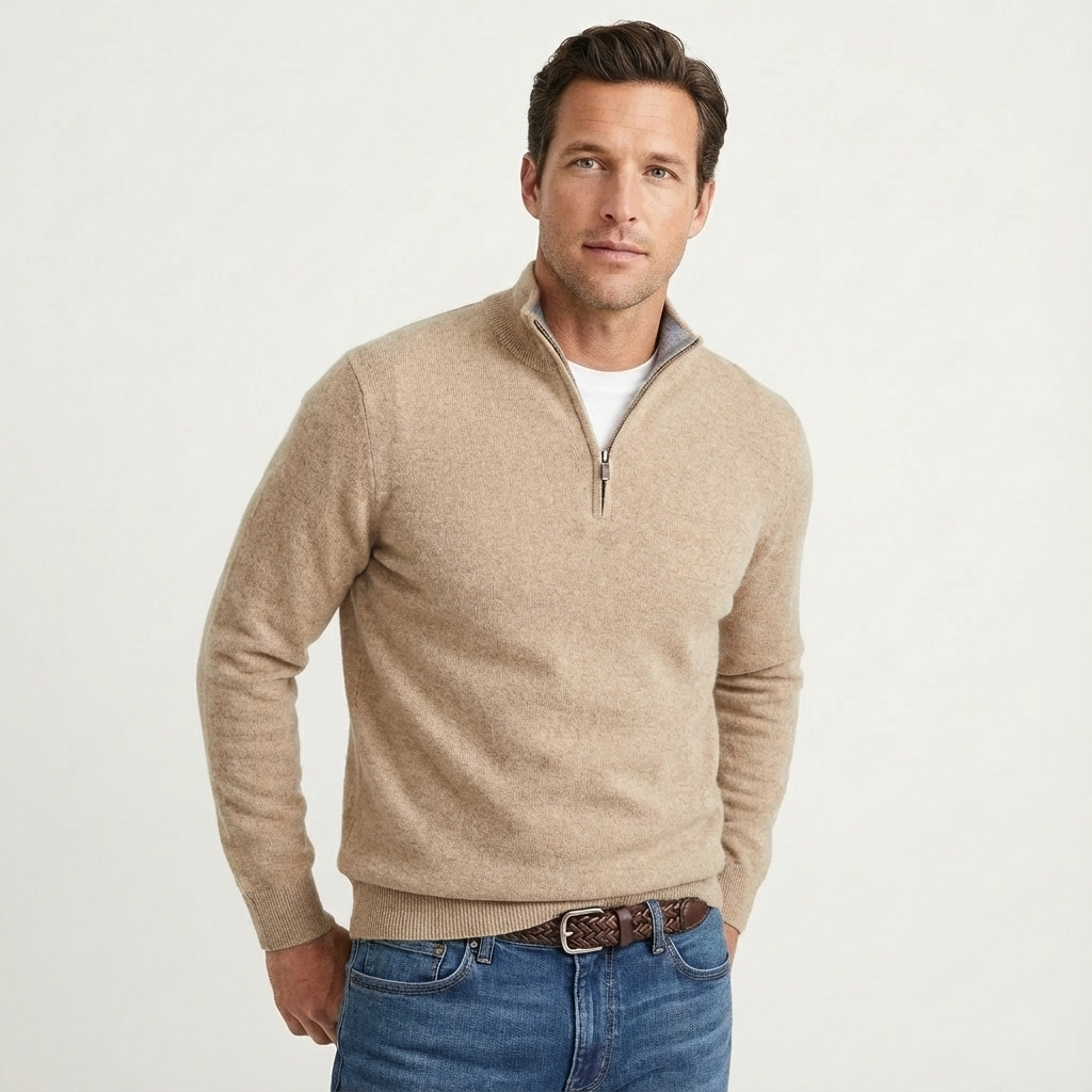 Fabian | Herren Quarter-Zip Pullover Stehkragen