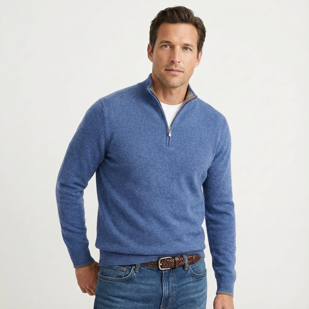 Fabian | Herren Quarter-Zip Pullover Stehkragen