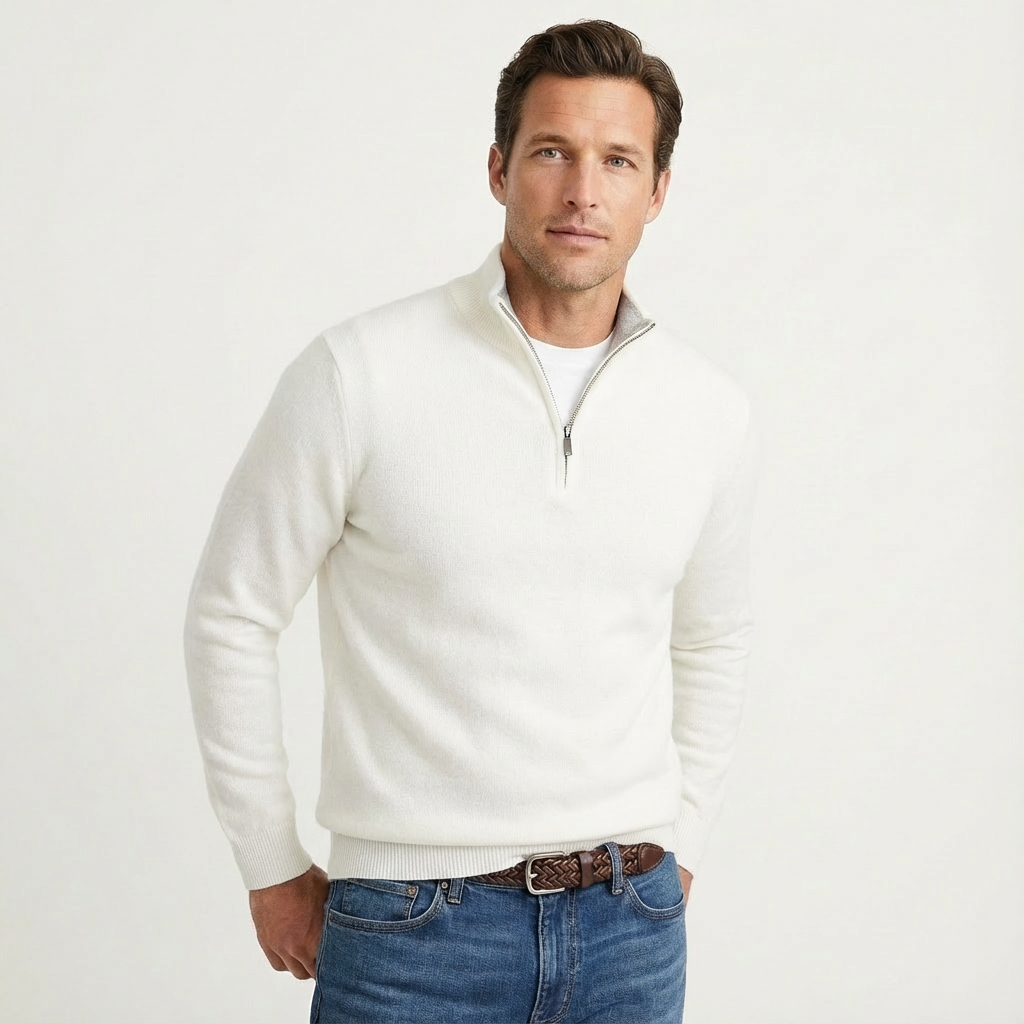 Fabian | Herren Quarter-Zip Pullover Stehkragen