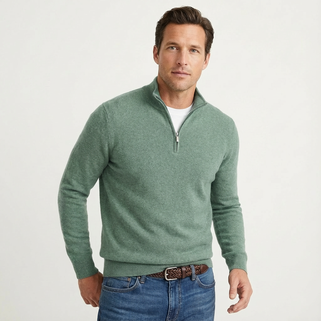 Fabian | Herren Quarter-Zip Pullover Stehkragen