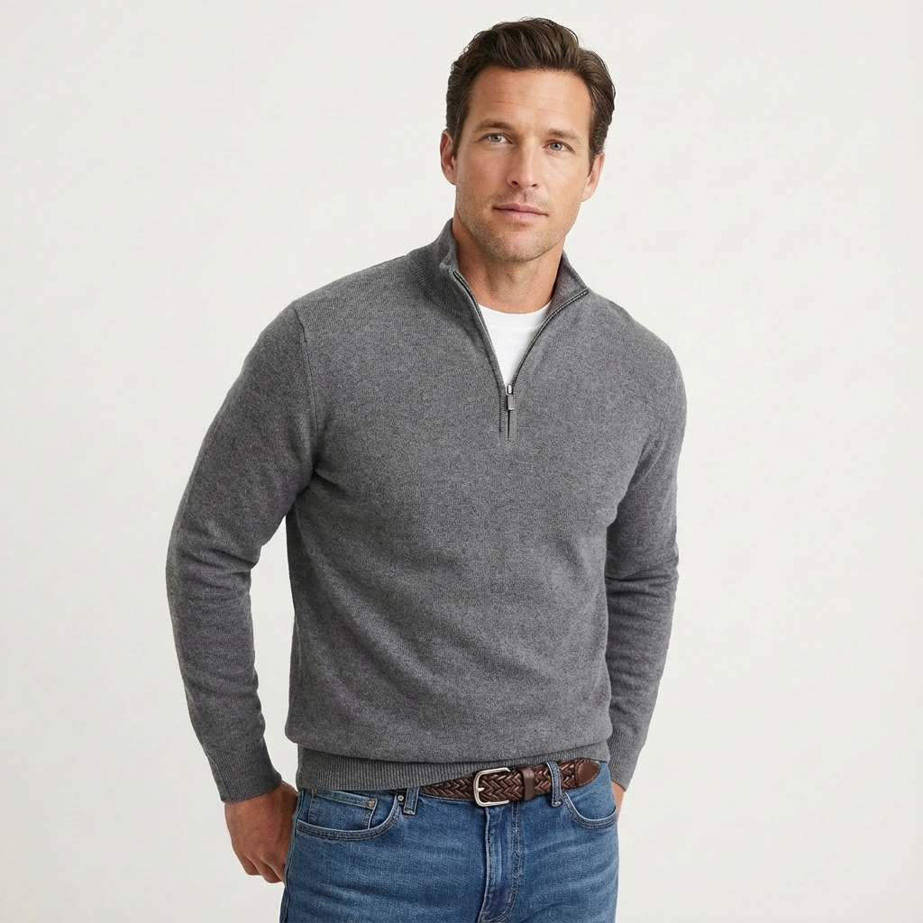 Fabian | Herren Quarter-Zip Pullover Stehkragen