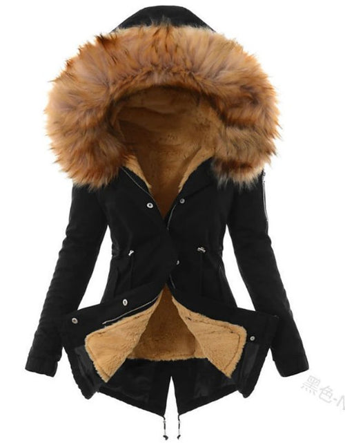 Krohn-e | Fleecegefütterter Winterparka Kapuzenmantel mit Fellbesatz