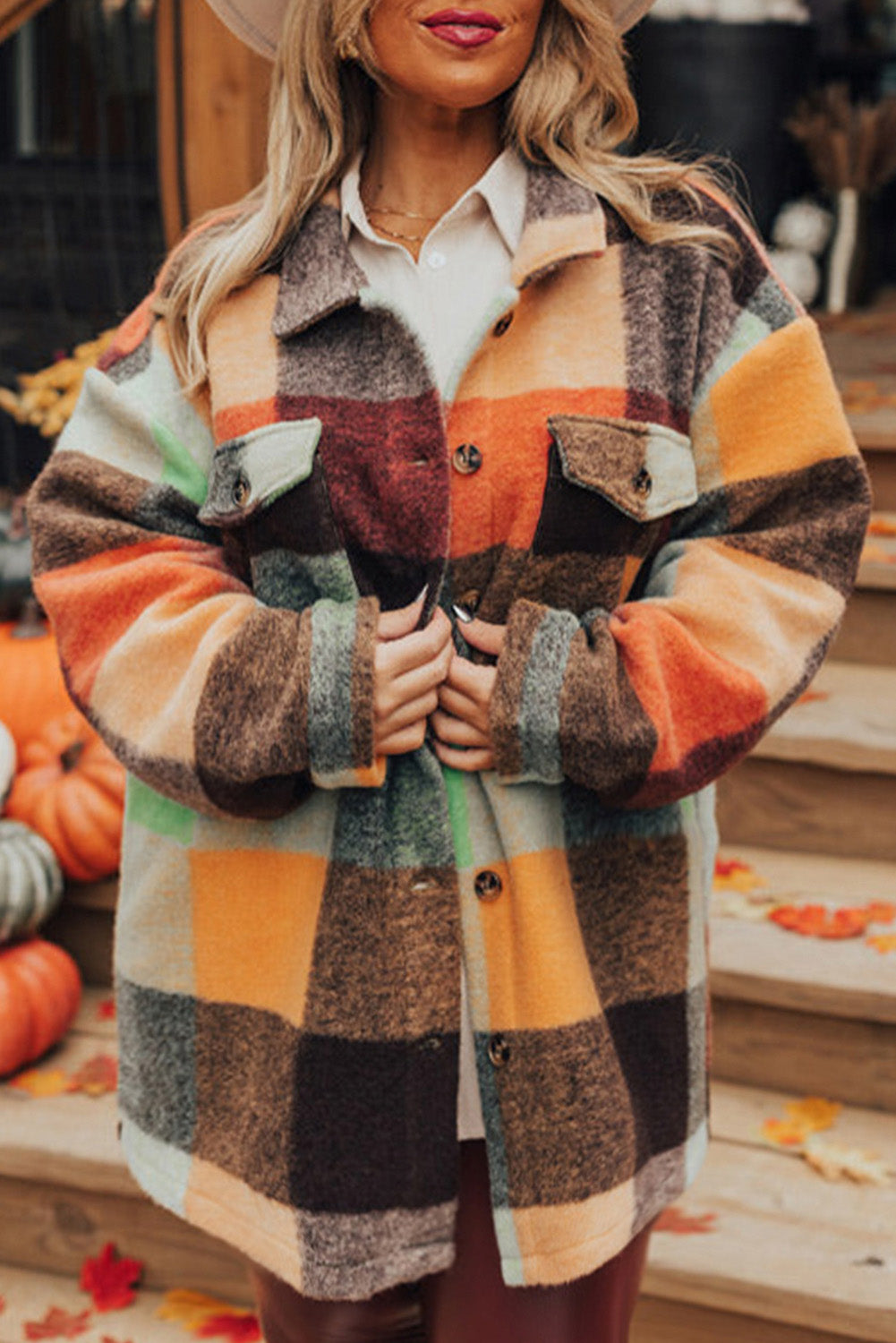 Krohn-e | Karierte Wolljacke Polyester-mischung Bunt und Warm