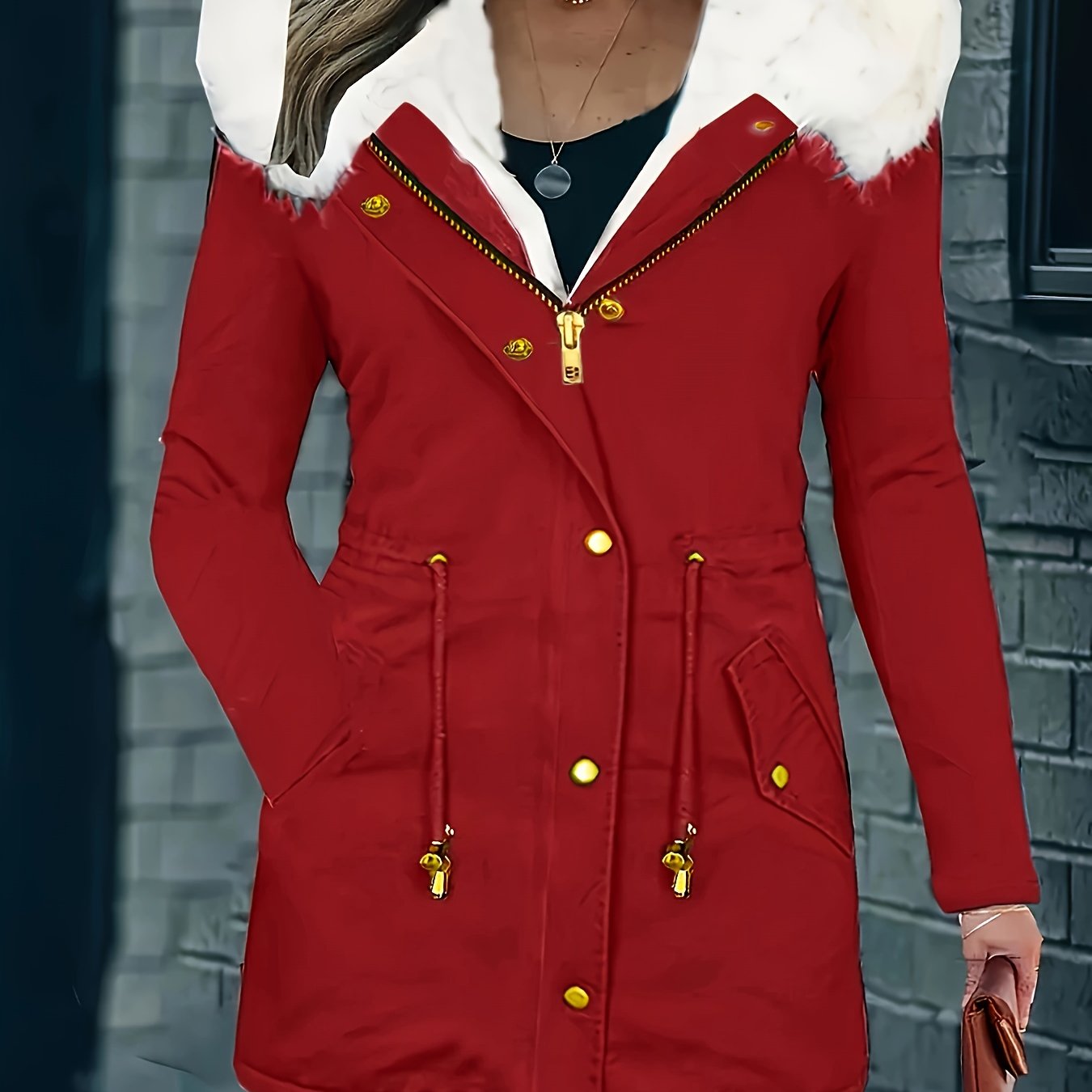 Krohn-e | Freizeitjacke mit Kapuze und Kunstfell