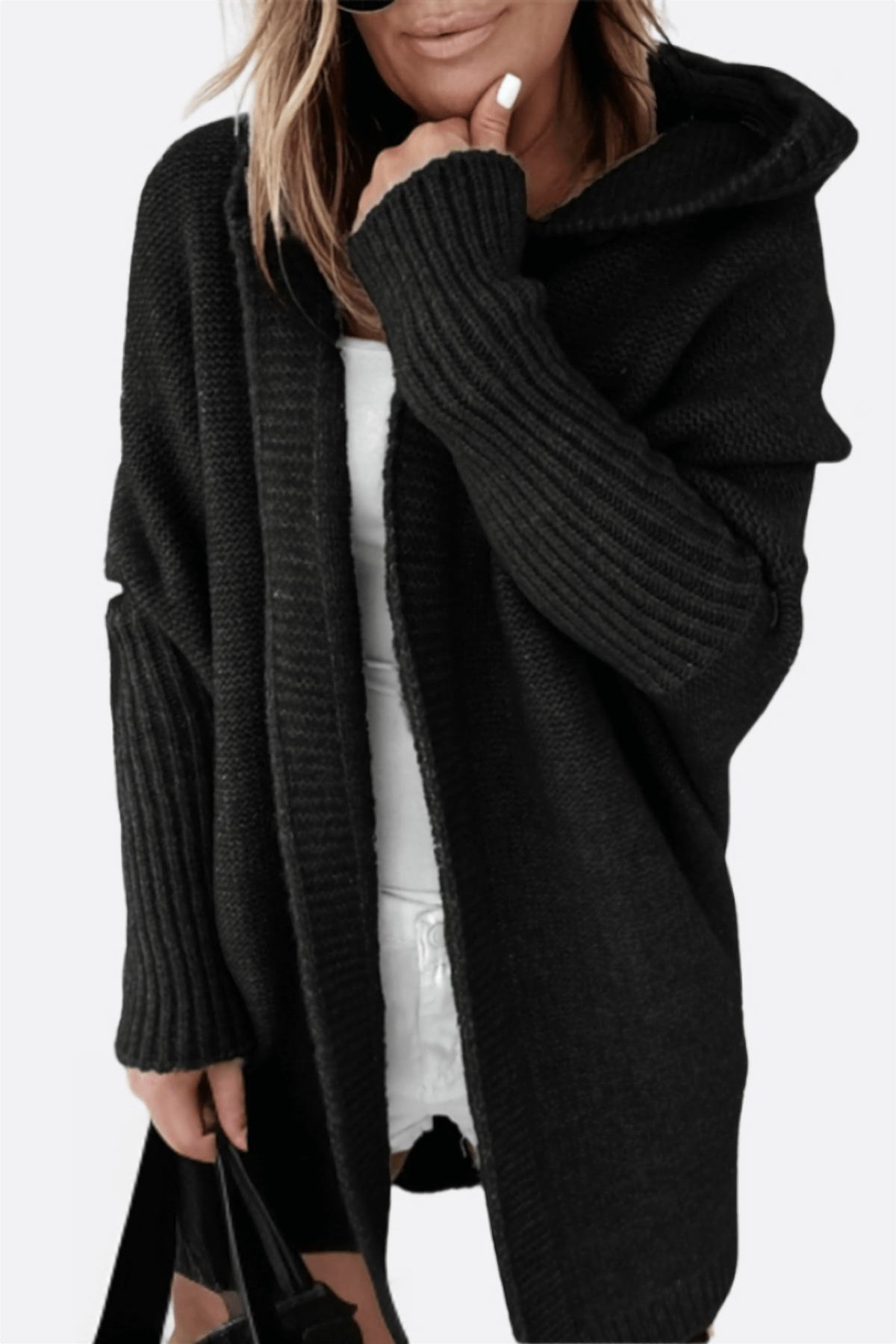Krohn-e | Damen Strickkapuzenmantel