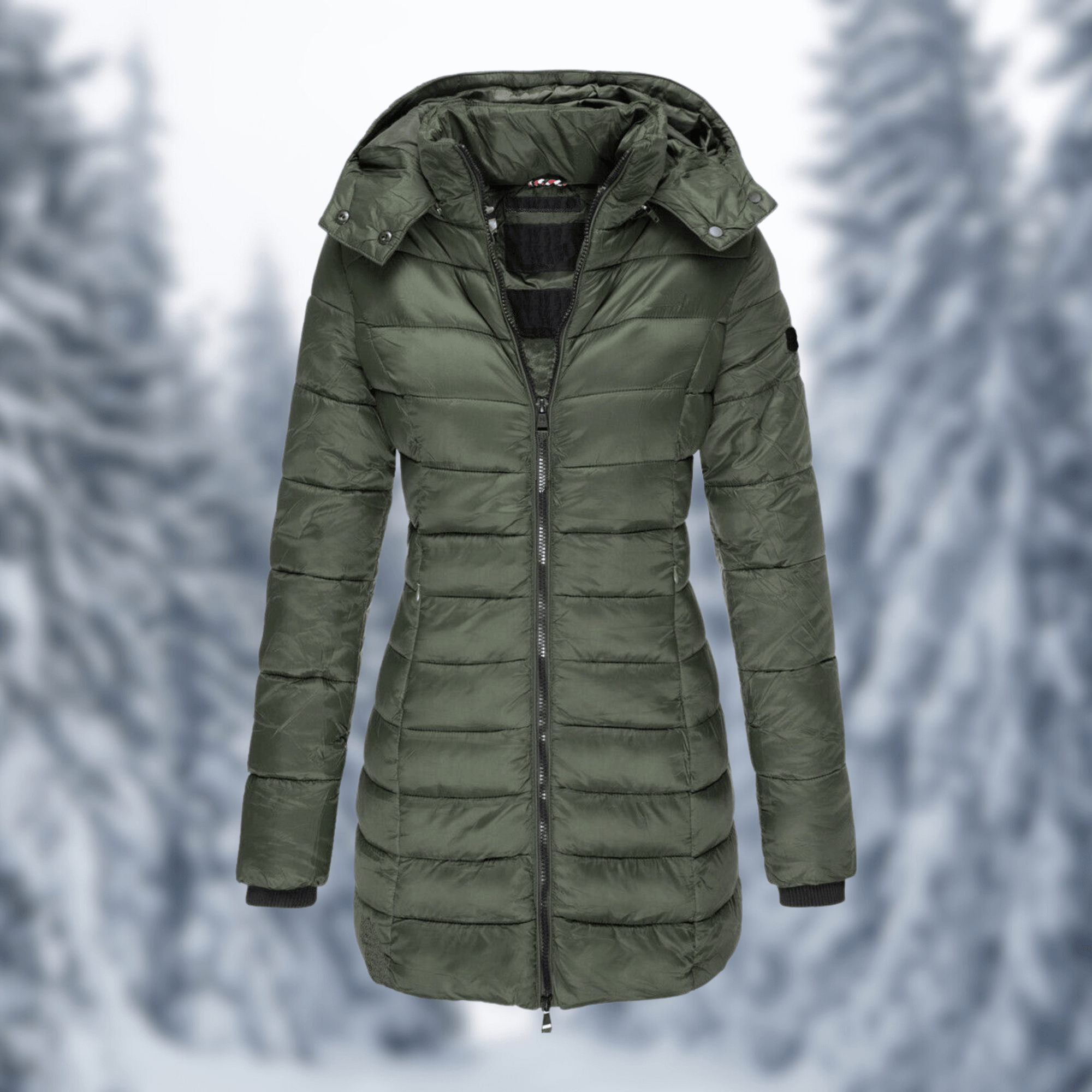 Krohn-e | Damen Mittellanger Wintermantel mit Abnehmbarem Kapuze