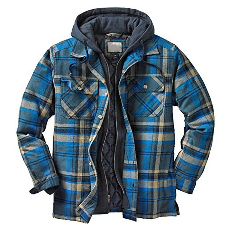 Herren Flanelljacke von Lukas, gefüttert mit Fleece, ideal für Herbst und Winter