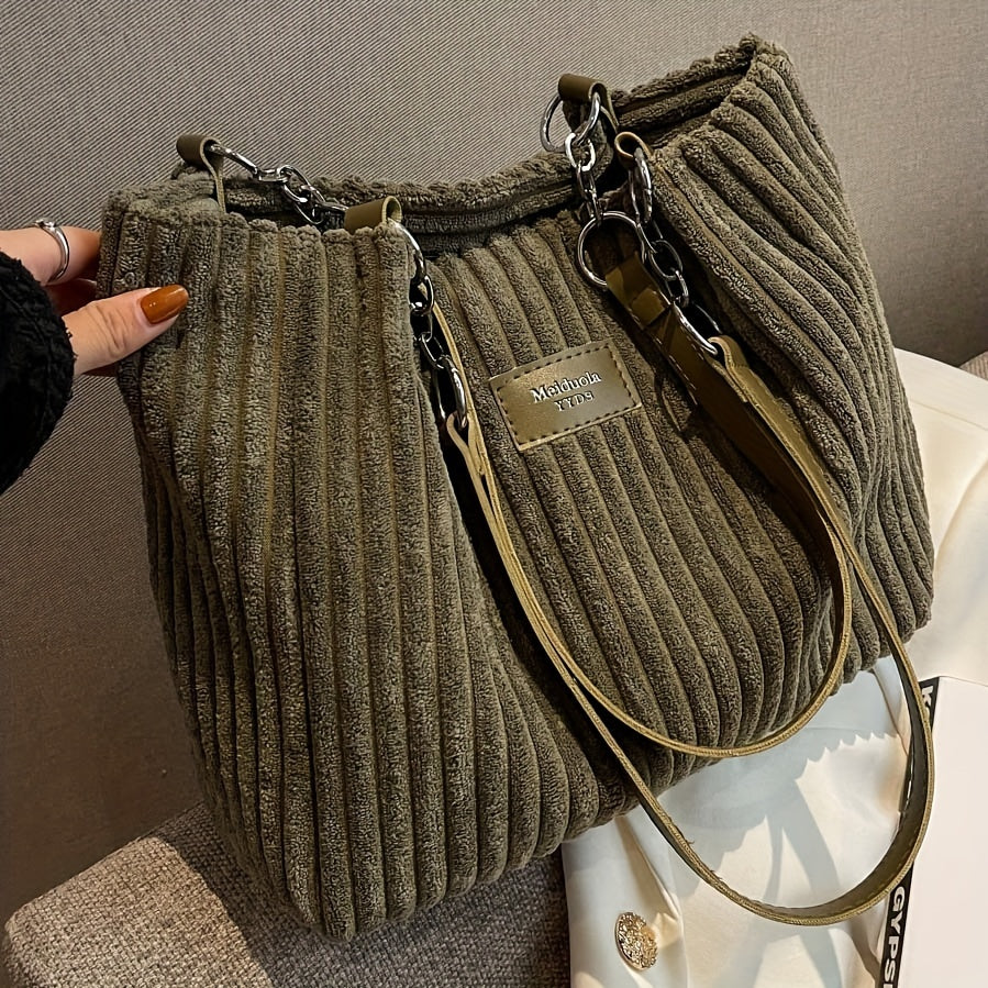 Schultertasche im eleganten Cord-Stil