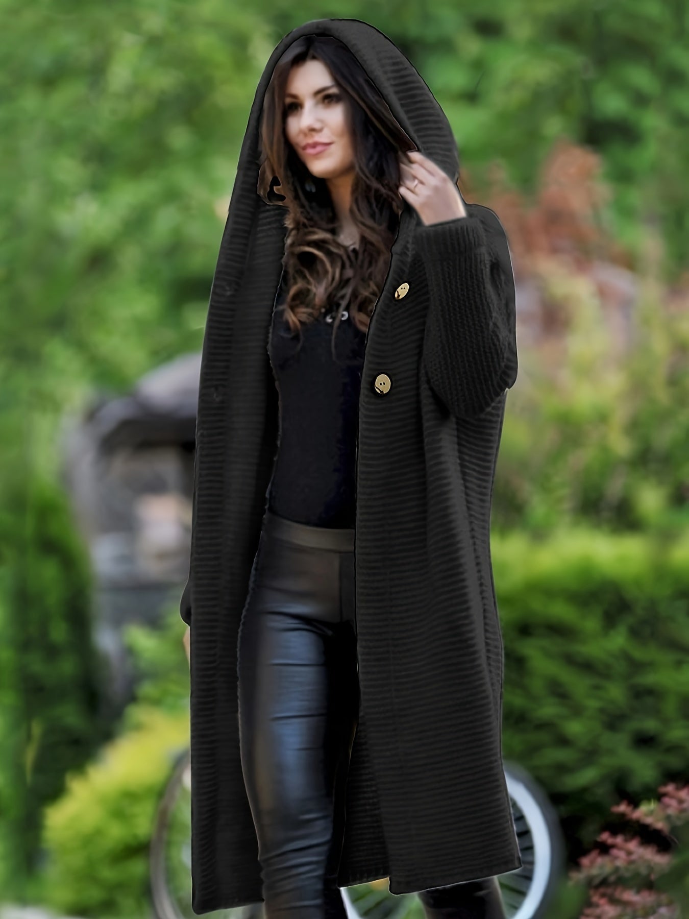 Krohn-e | Damen Freizeit Strickjacke Mit Kapuze Und Langen Ärmeln